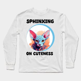 Sphinxing on Cuteness: The Endearing Adventures of Sphynx Kittens" Long Sleeve T-Shirt